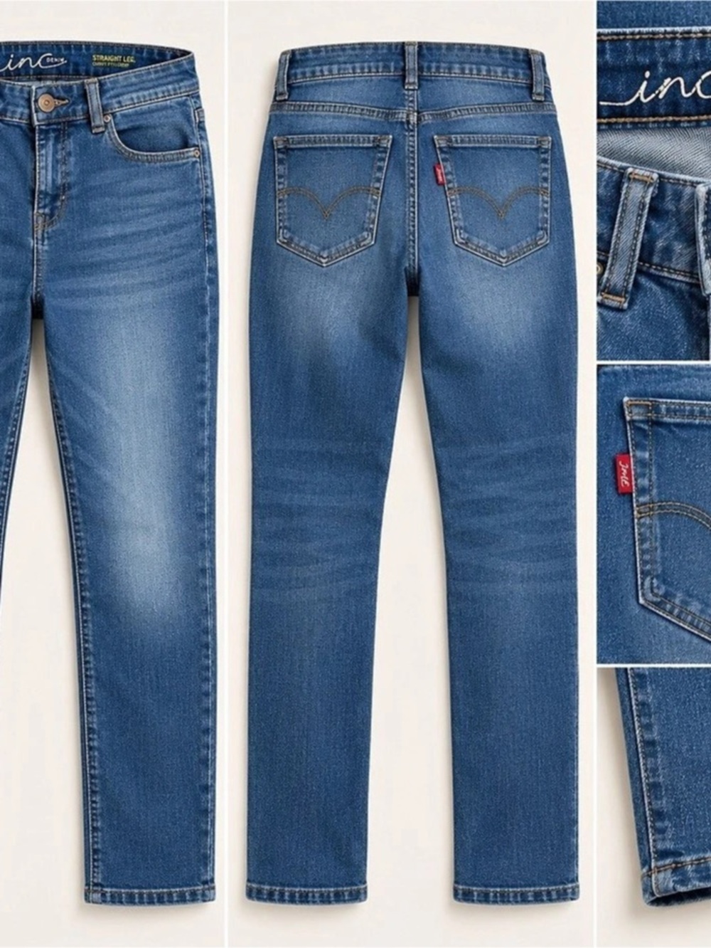 INC Denim Straight Leg Curvy Cropped Straight Leg Blue Like New